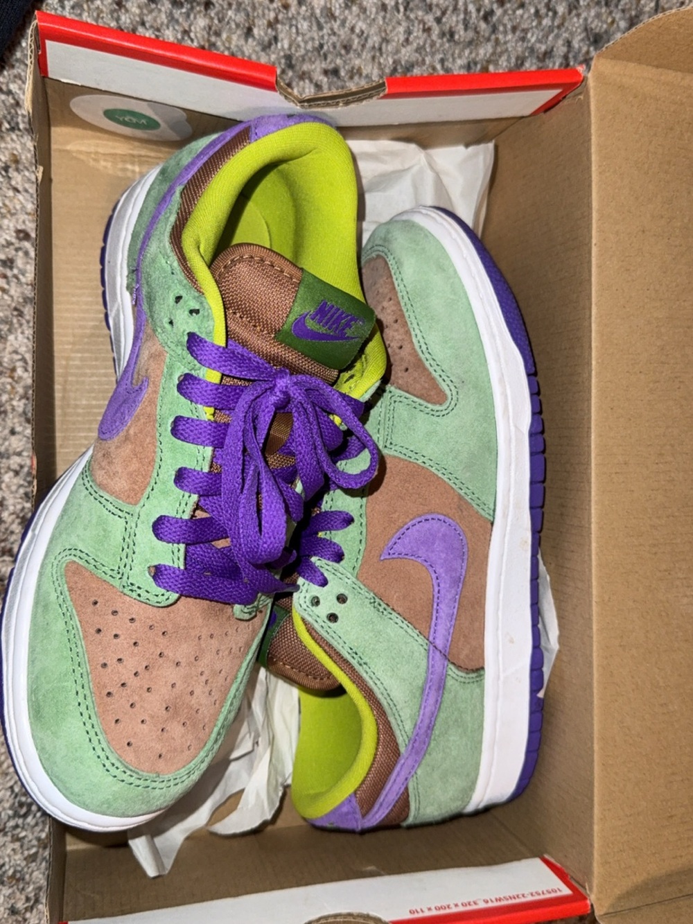 Nike Women’s Low-Top Suede Sneakers in Green, Brown & Purple